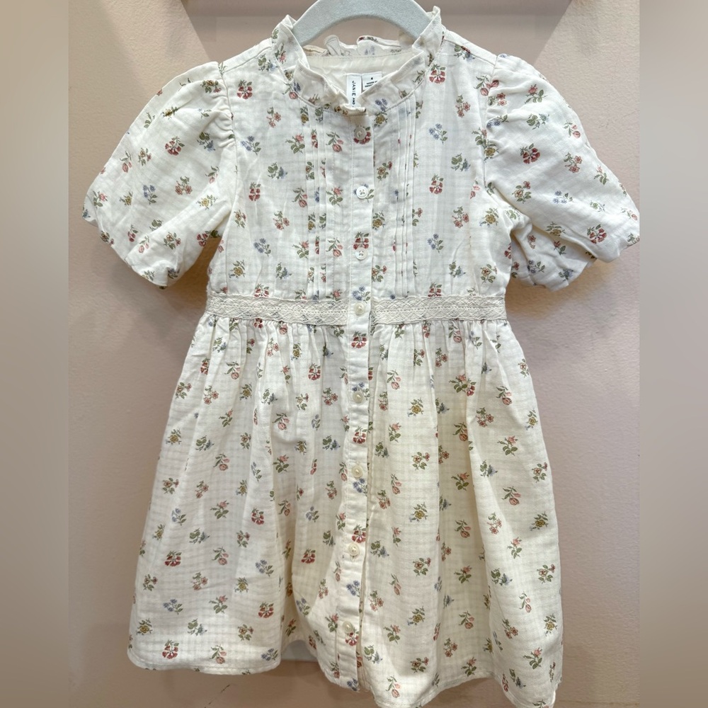 Janie and Jack Cream Floral Casual Dress